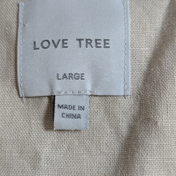 Love Tree Tan Button-Up Tailored Linen Vest - Preppy/Coastal Clean Girl Sz L EUC - Picture 4 of 9